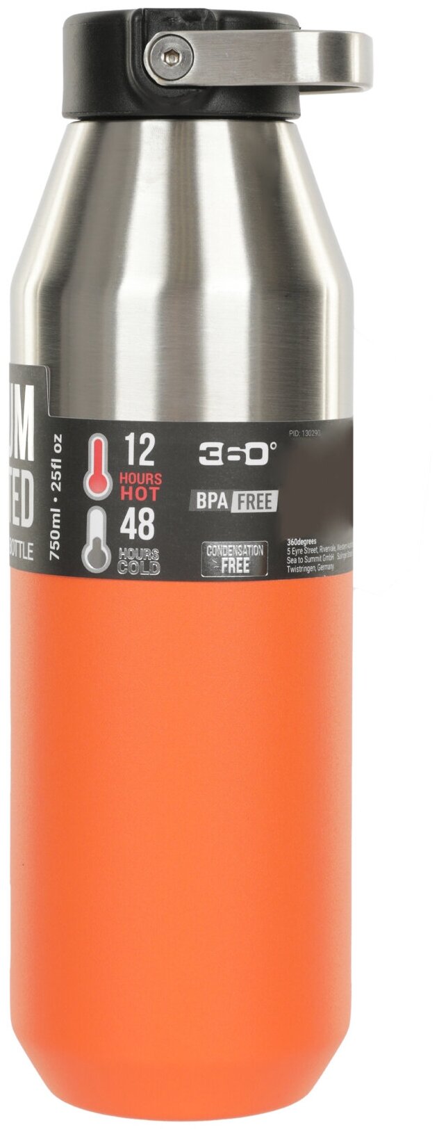 Термос 360 degrees Vacuum Insulated Stainless Narrow Mouth Bottle 750ML PM - фотография № 3
