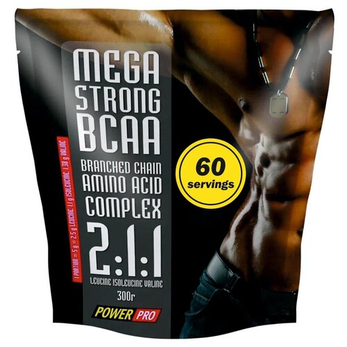 BCAA Power Pro Mega Strong BCAA 2:1:1, нейтральный, 300 гр.