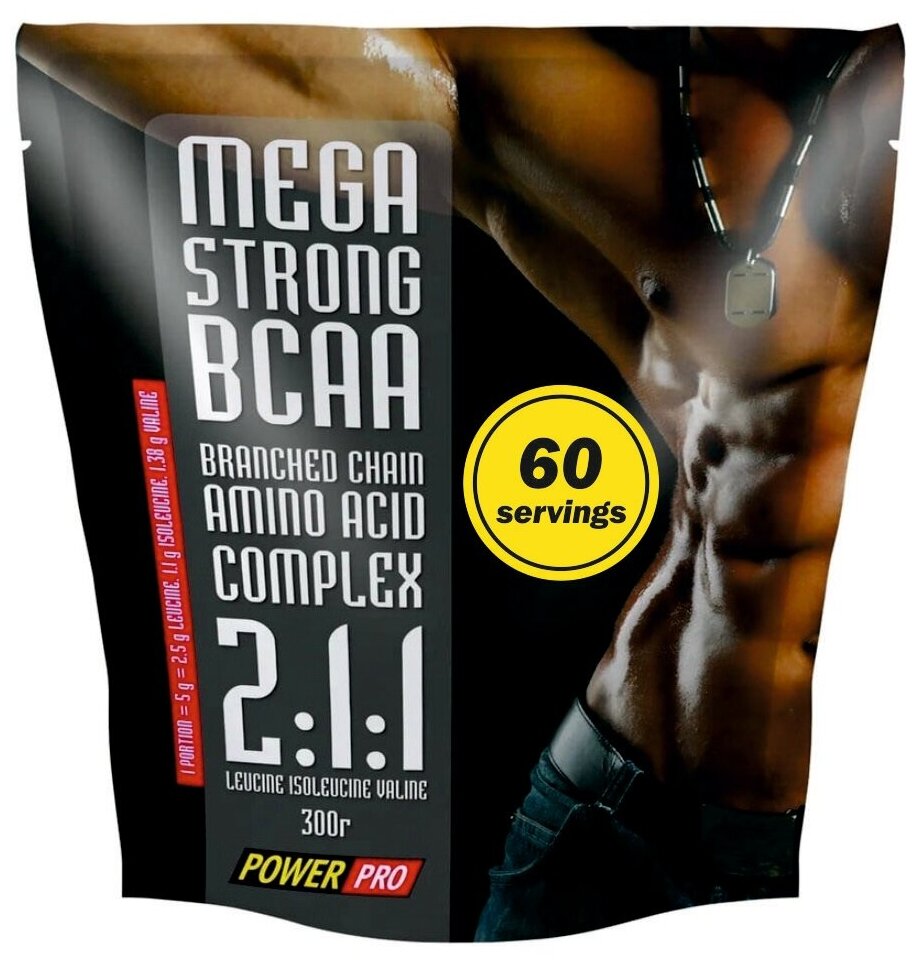 Power Pro Аминокислоты Power Pro BCAA 2:1:1 Mega Strong, 300 г