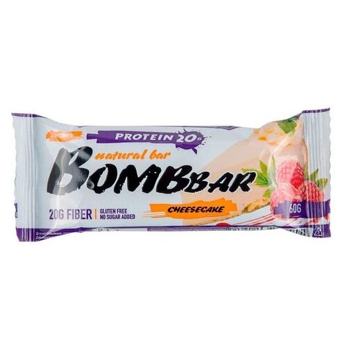 фото Энергетический батончик bombbar natural bar, 60 г, малиновый чизкейк