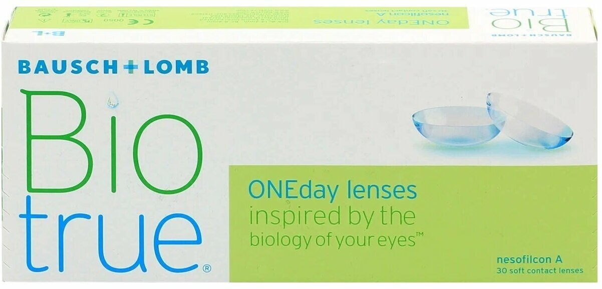 Контактные линзы Bausch & Lomb Biotrue ONEday, 30 шт., R 8,6, D +2,5, 1 уп.