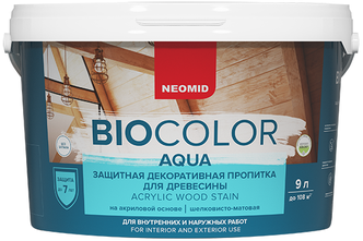 Водозащитная пропитка NEOMID защитная декоративная пропитка для древесины BIO COLOR aqua сосна 2.3 л