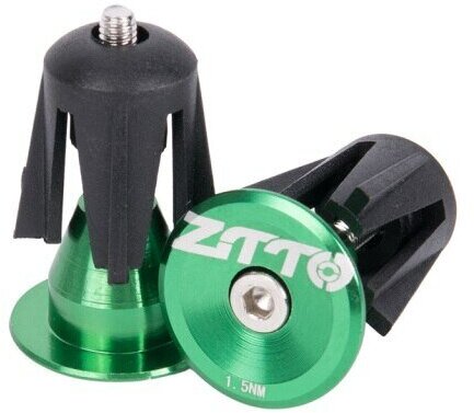 Заглушки для руля (пара) алюминиевые ZTTO, HEP-LHJBS, зеленый