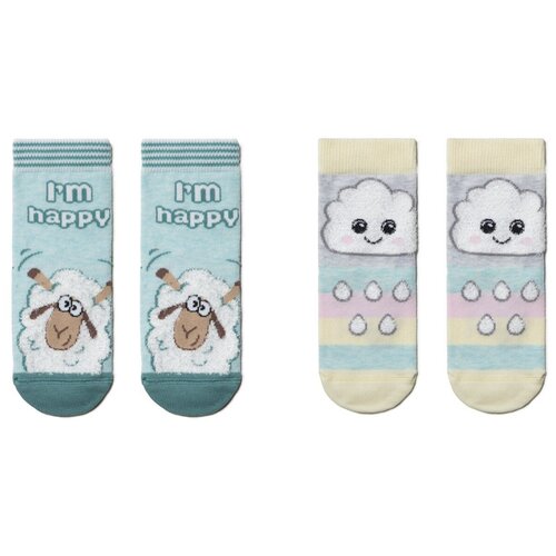 фото Носки conte-kids размер 18, 426 бледно-бирюзовый/424 светло-серый