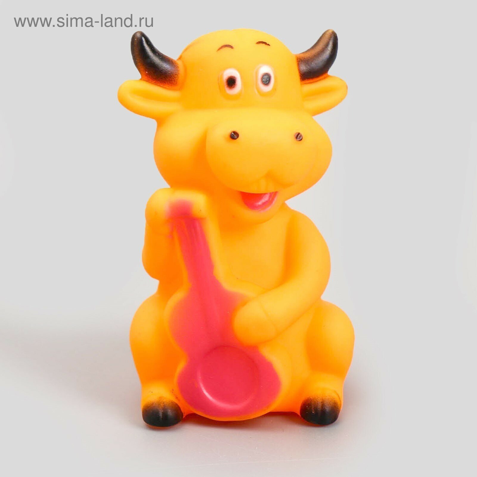 Пижон Игрушка резиновая пищащая "Корова" для собак, 10 см, микс цветов - фотография № 3