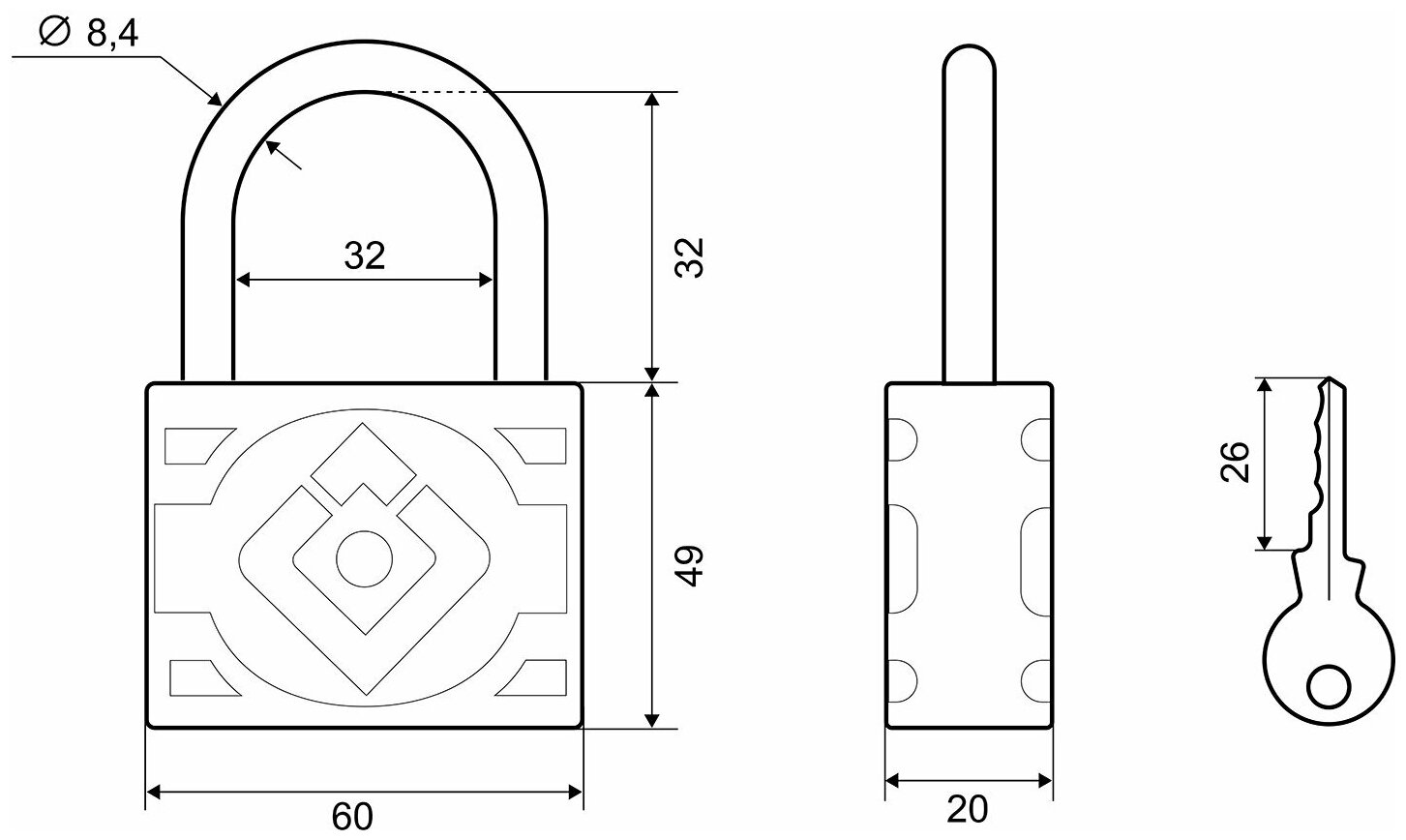 Английский замок PALLADIUM 305F-60 - фотография № 4