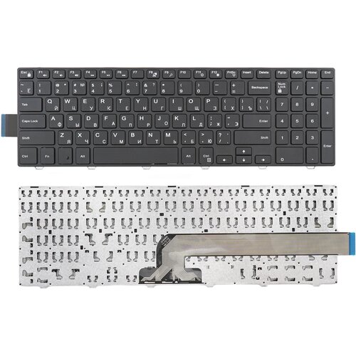 Клавиатура для ноутбука Dell Inspiron 15-4000, 15-5000, 15-5542 черная без подсветки (длинный шлейф)