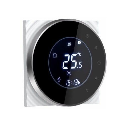 Терморегулятор / термостат для теплого пола, обогревателя WiFi / термостат для электрического тёплого пола 16А реле автоматики цвет чёрный с подсветкой FAC-6000ALW
