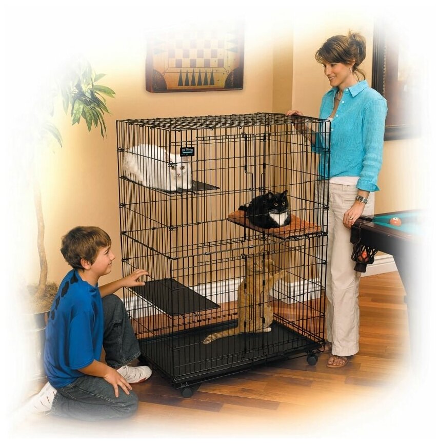 Клетка MidWest Cat Playpens для кошек 91х60х128h см - фотография № 6