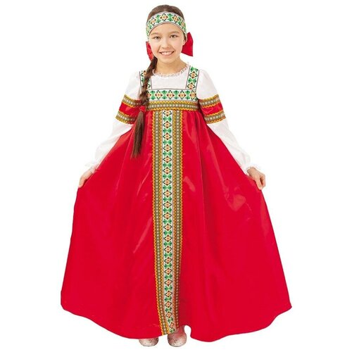 фото Костюм пуговка марьюшка (2016 к-18), красный, размер 146