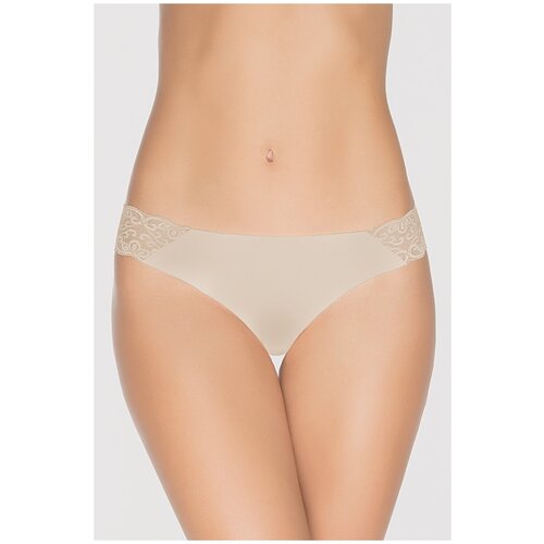фото Vis-a-vis трусы бразильяна с кружевом, размер xs, beige