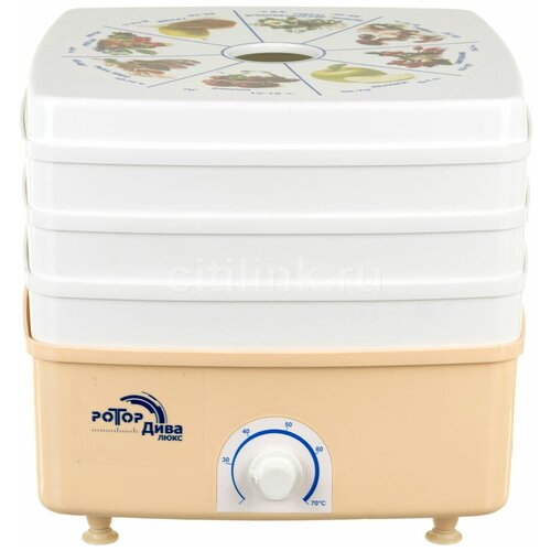 Сушилка для овощей и фруктов ротор Дива-Люкс СШ-010-01 белый 3 поддона 705900₽