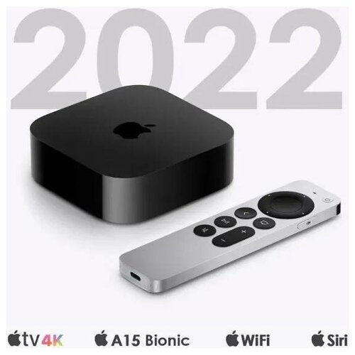 Медиаплеер Apple TV 4K 2022 г. HDR 128 GB Черная (3-го поколения) Wi-Fi + Ethernet apple tv 4k hdr 64gb 3 го поколения 2022г