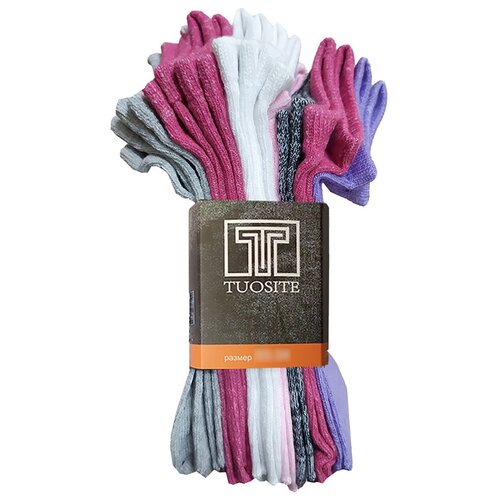 Носки детские 10 пар TUOSITE TSS1801-3-33-34 фиолетовый/розовый/серый/светло-розовый/белыый/серый