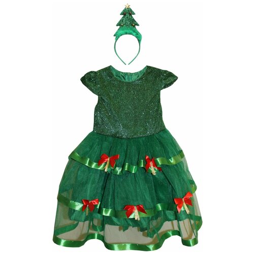 Карнавальный костюм детский Зеленая елочка LU1710-1 InMyMagIntri 116-122cm карнавальный костюм детский маленькая принцесса анна m8520 inmymagintri 116 122cm
