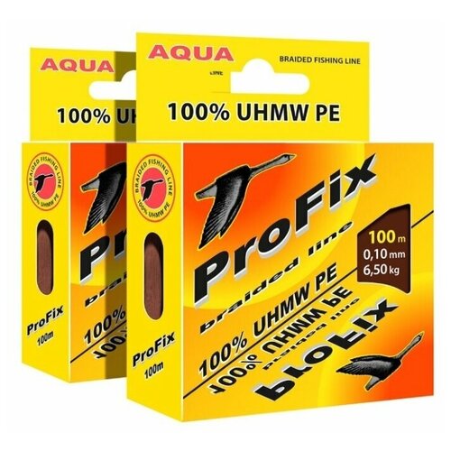 фото Плетеный шнур profix brown 0,10mm, набор 2шт. по 100m aqua