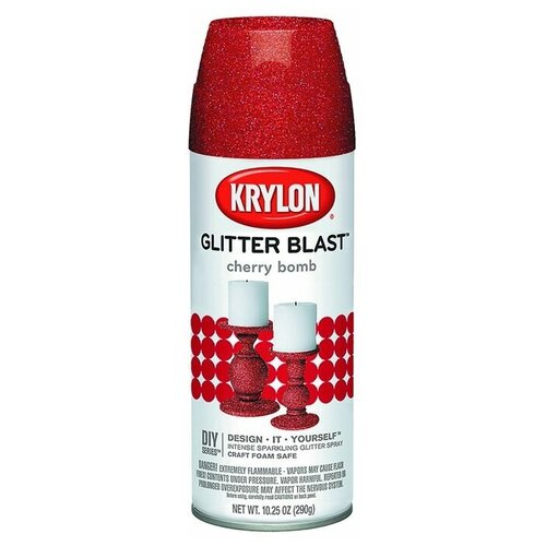 Краска Krylon Glitter blast с эффектом мерцания, cherry bomb, глянцевая, 520 мл