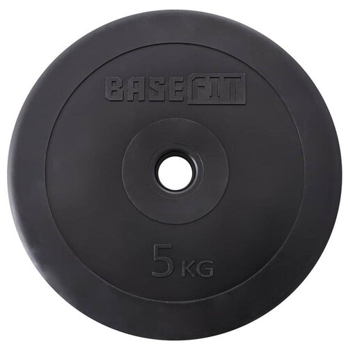 Диск BaseFit BB-203 5 кг 5 кг 1 шт. черный диск пластиковый basefit bb 203 10 кг d 26 мм черный