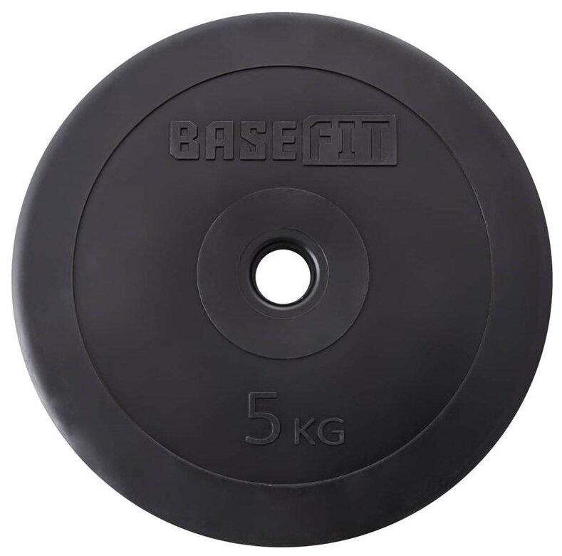 Диск пластиковый BASEFIT BB-203 5 кг, d=26 мм, черный