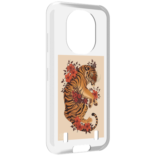 Чехол MyPads злой-тигр-с-цветами для Oukitel WP16 задняя-панель-накладка-бампер чехол mypads злой тигр с цветами для oukitel wp18 задняя панель накладка бампер