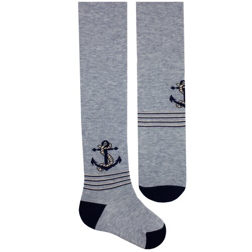 Колготки детские, цвет тёмно-серый меланж, рост 98-104 см