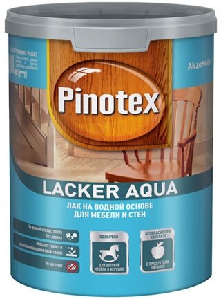 PINOTEX LACKER AQUA 70 лак на водной основе для мебели и стен, д/вн. работ, глянцевый (1л)