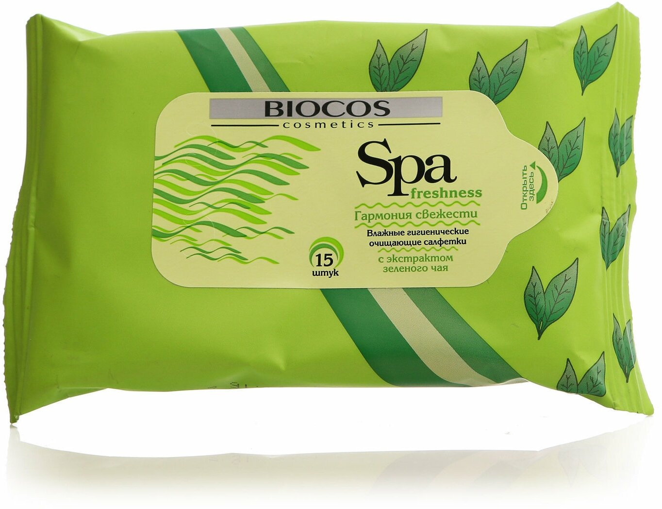 Салфетки влажные Biocos Spa harmony с экстрактом зеленого чая 15шт Гранд А.В. - фото №5