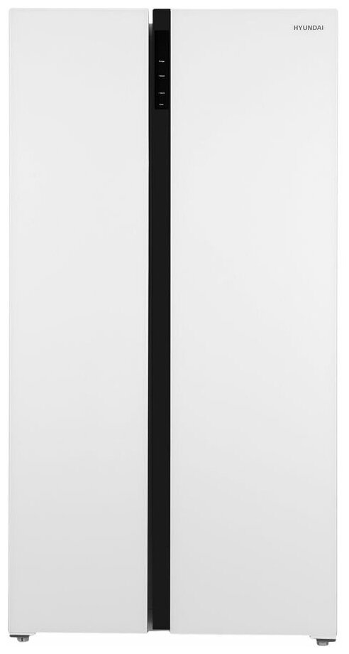Холодильник HYUNDAI CS5003F, двухкамерный, белое стекло - фото №2