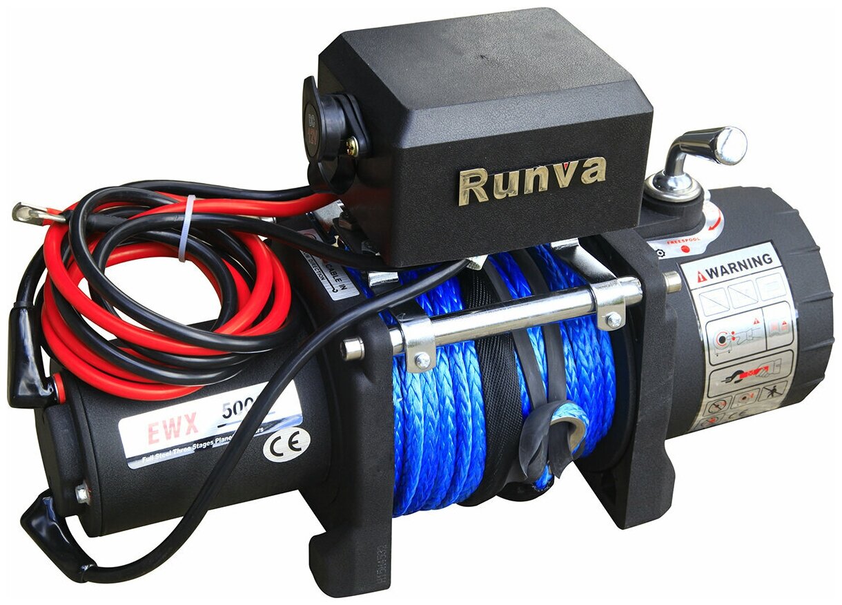 Лебёдка автомобильная электрическая 12V Runva EWX5000SR 2268 кг (синтетический трос)