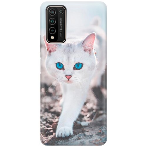 фото Силиконовый чехол на honor 10x lite / хонор 10х лайт с принтом "голубоглазый кот" gosso