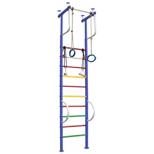 спортивный комплекс на базе шведской стенки barfits эргономичный антик серебро Спортивный комплекс на базе шведской стенки Вертикаль 3, синий