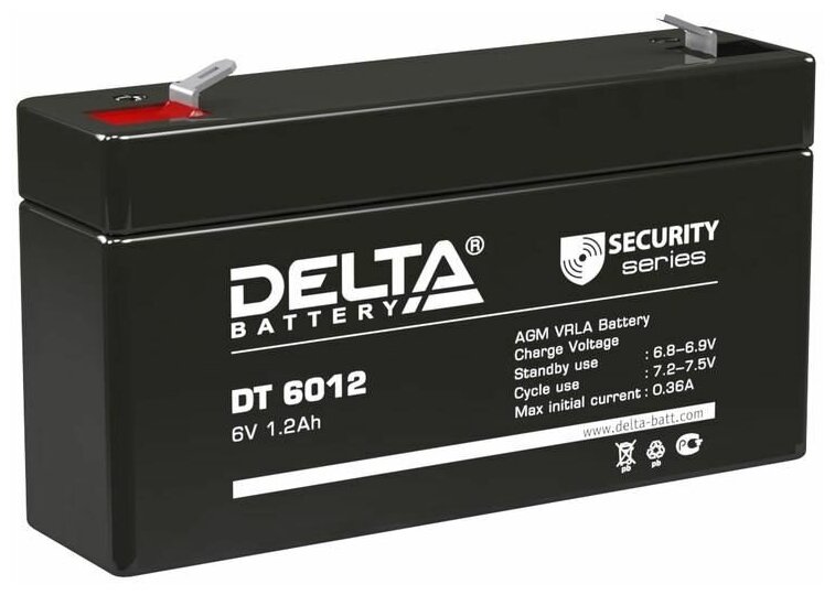 Аккумулятор ОПС 6В 1.2А. ч Delta DT 6012