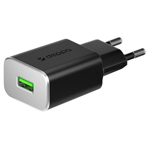 Сетевое зарядное устройство Deppa, USB, 2A (Qualcomm Quick Charge 3.0) Черное (11384)