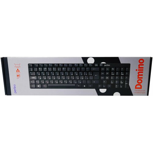 Perfeo Клавиатура Perfeo DOMINO PF-4511, проводная, мембранная, 105 клавиши, USB, чёрная