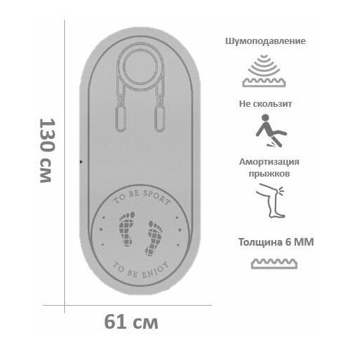 Амортизирующий коврик для прыжков со скакалкой и тренировок 6 мм
