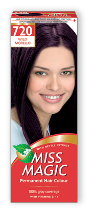 Miss Magic Стойкая краска для волос с экстрактом крапивы, 720 дикая вишня, 90 мл