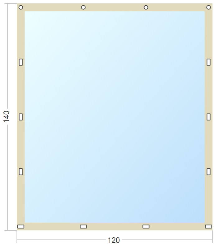 Мягкое окно Софтокна 120х140 см съемное, Скоба-ремешок, Прозрачная пленка 0,7мм, Бежевая окантовка, Комплект для установки - фотография № 3