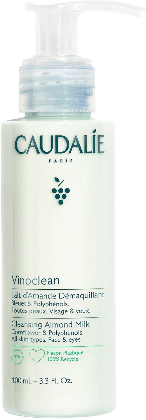 CAUDALIE Vinoclean Мягкое миндальное молочко для лица очищающее, 100 мл