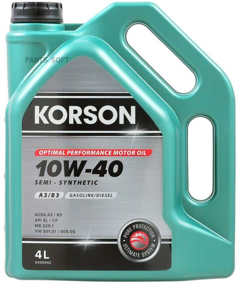 SEMI - SYNTHETIC 10W-40 A3 B3 4л KORSON KS00042