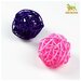 Игрушка для кошек Пижон 2 плетеных шарика из лозы, 5 см, фиолетовый, розовый
