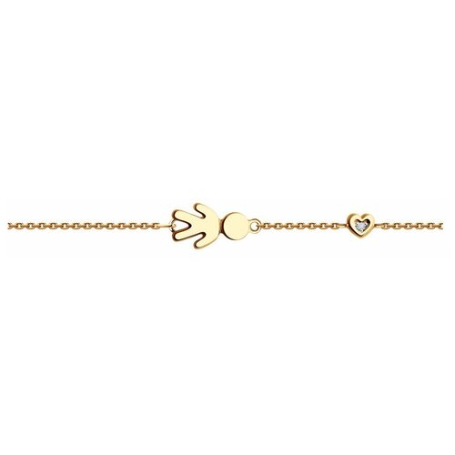 Золотой браслет с бриллиантом «Сынок» SOKOLOV Diamonds 1050111, размер 16\17 см