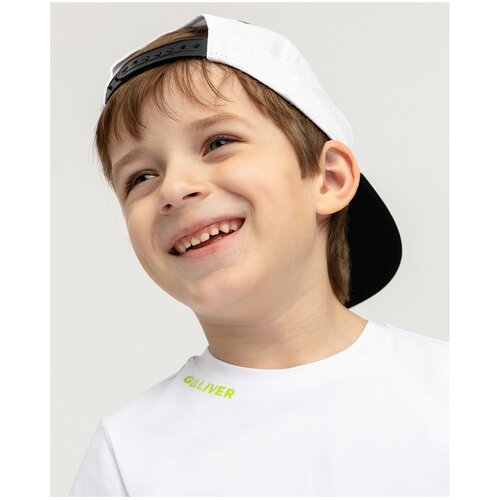 фото Бейсболка gulliver размер 52-54, белый/черный