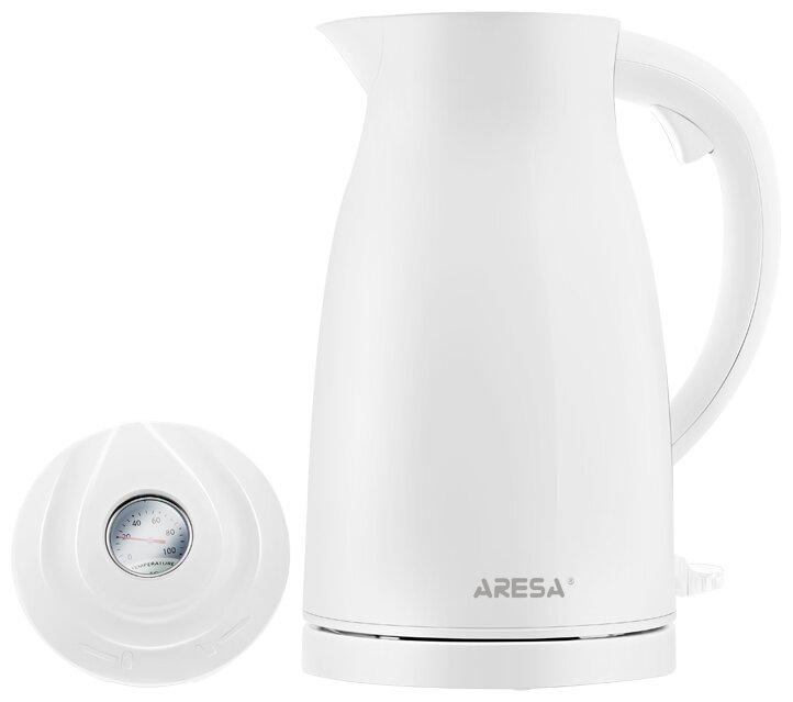 Чайник Aresa AR-3457 (1,5 л,1630 Вт,двойные стенки,STRIX,датчик температуры воды в крышке)белый - фотография № 2