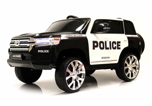 Детский электромобиль, с пультом ДУ, Toyota Land Cruiser 200, JJ2022, полиция белый.