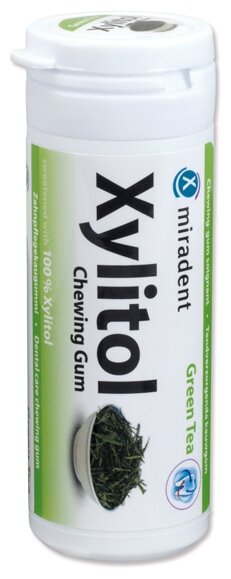 Жевательная резинка miradent Xylitol Зелёный чай - фотография № 2