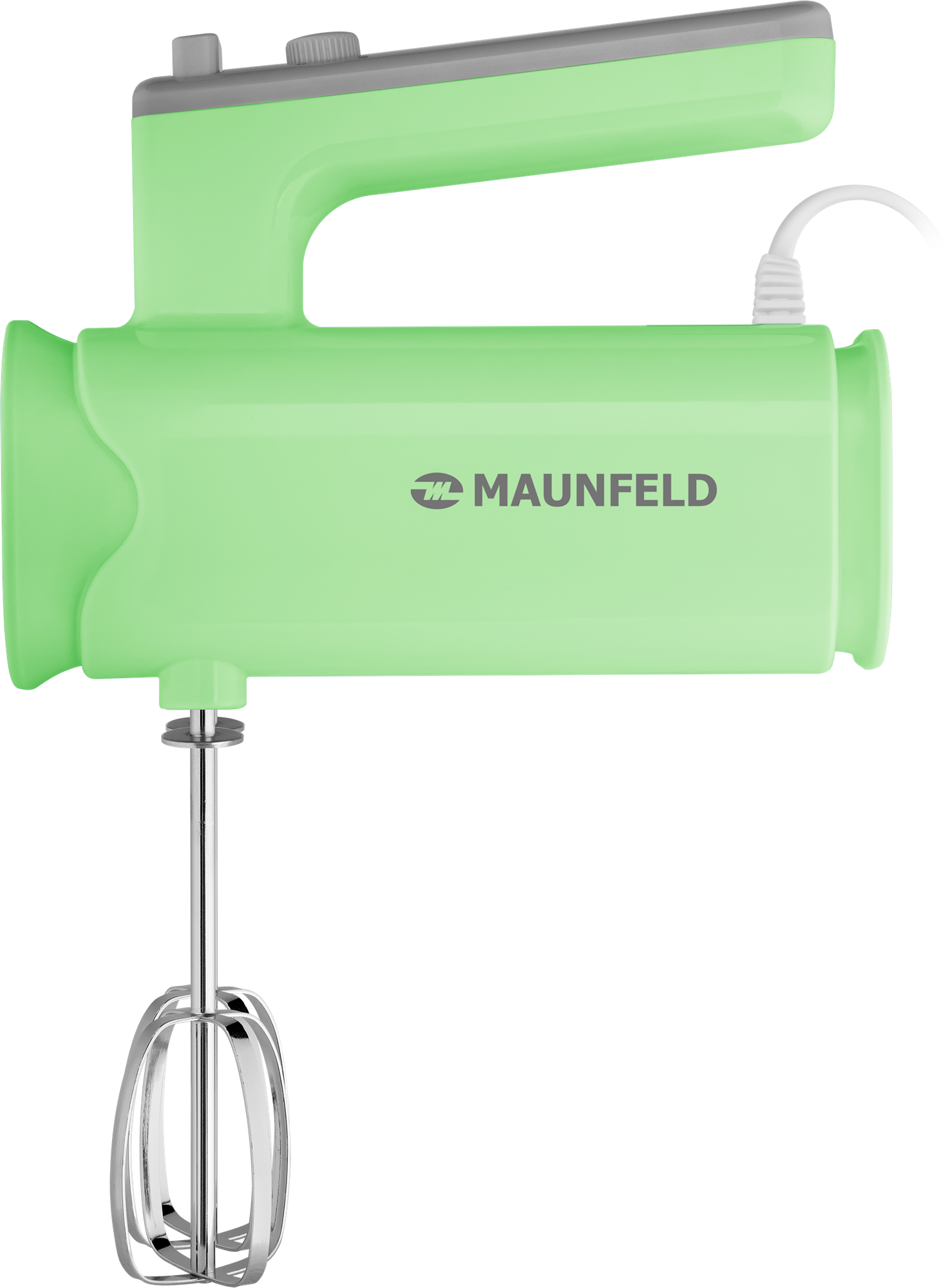 Миксер MAUNFELD MF-331GR, ручной, 300 Вт, 8 скоростей, 4 насадки, зелёный