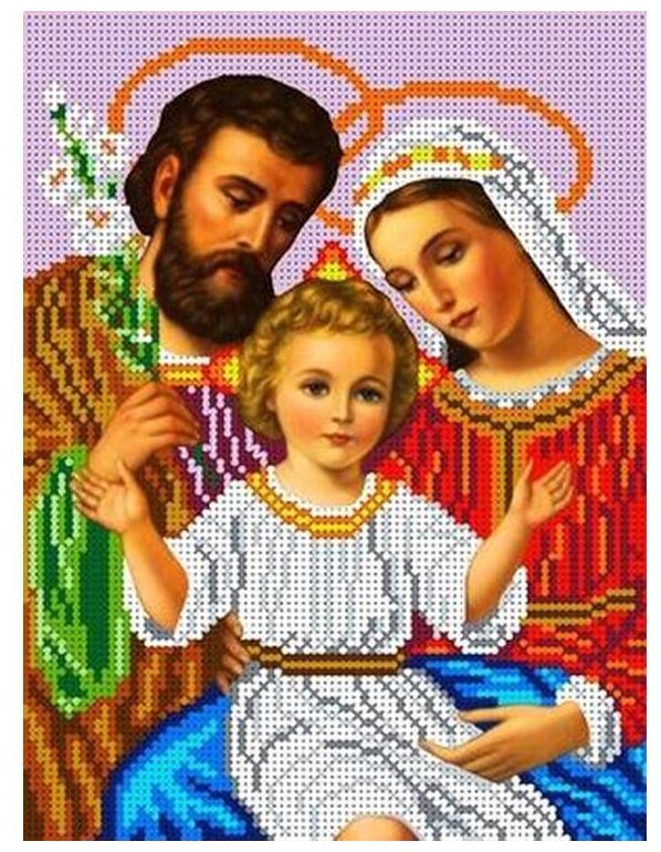 Набор вышивки бисером «Святое семейство» 185x245 см Каролинка