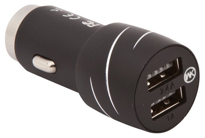 Автоадаптер 2.4A 2USB WK Cat King WP-C10 Black