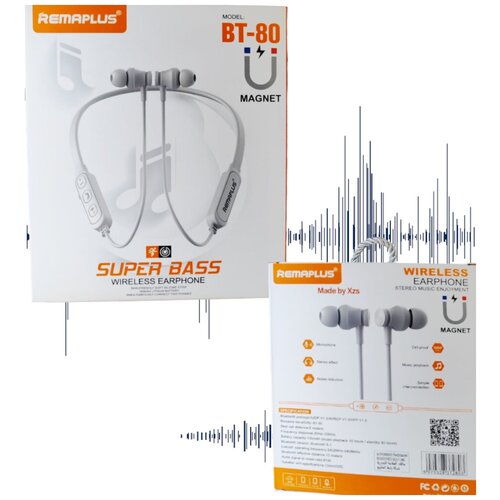 Беспроводные Спортивные Наушники RemoPlus Elless Sport 80 Шейный ободок Гарнитура для спорта Белый 45000₽