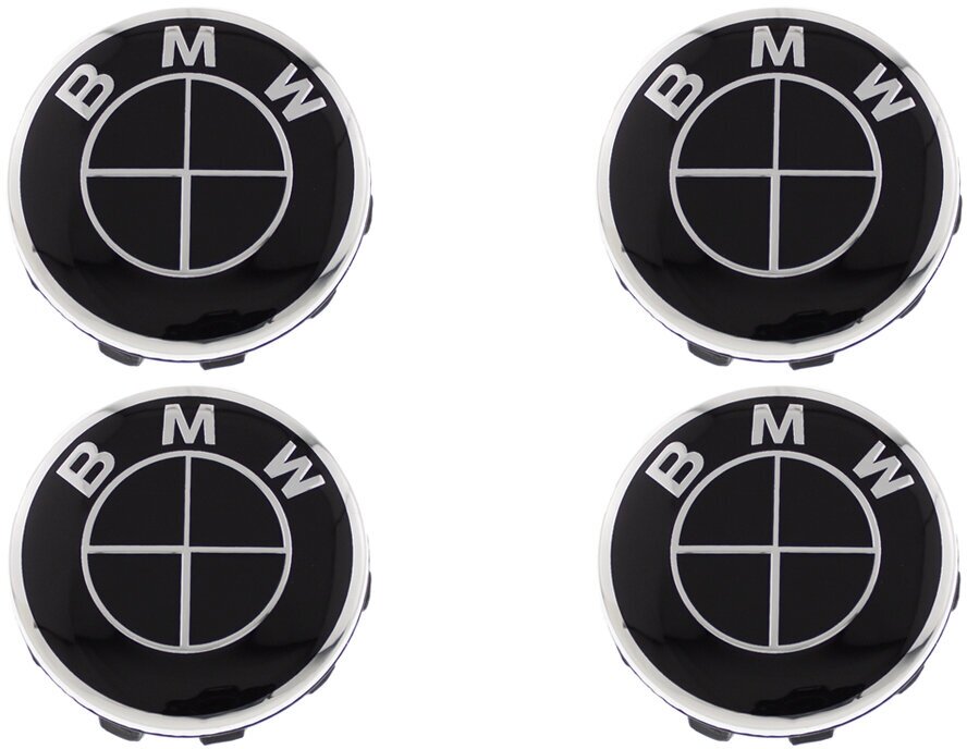 Заглушки диска БМВ/Колпачки для диска BMW, 68/65 мм (комплект 4 шт) 36136783536 черный